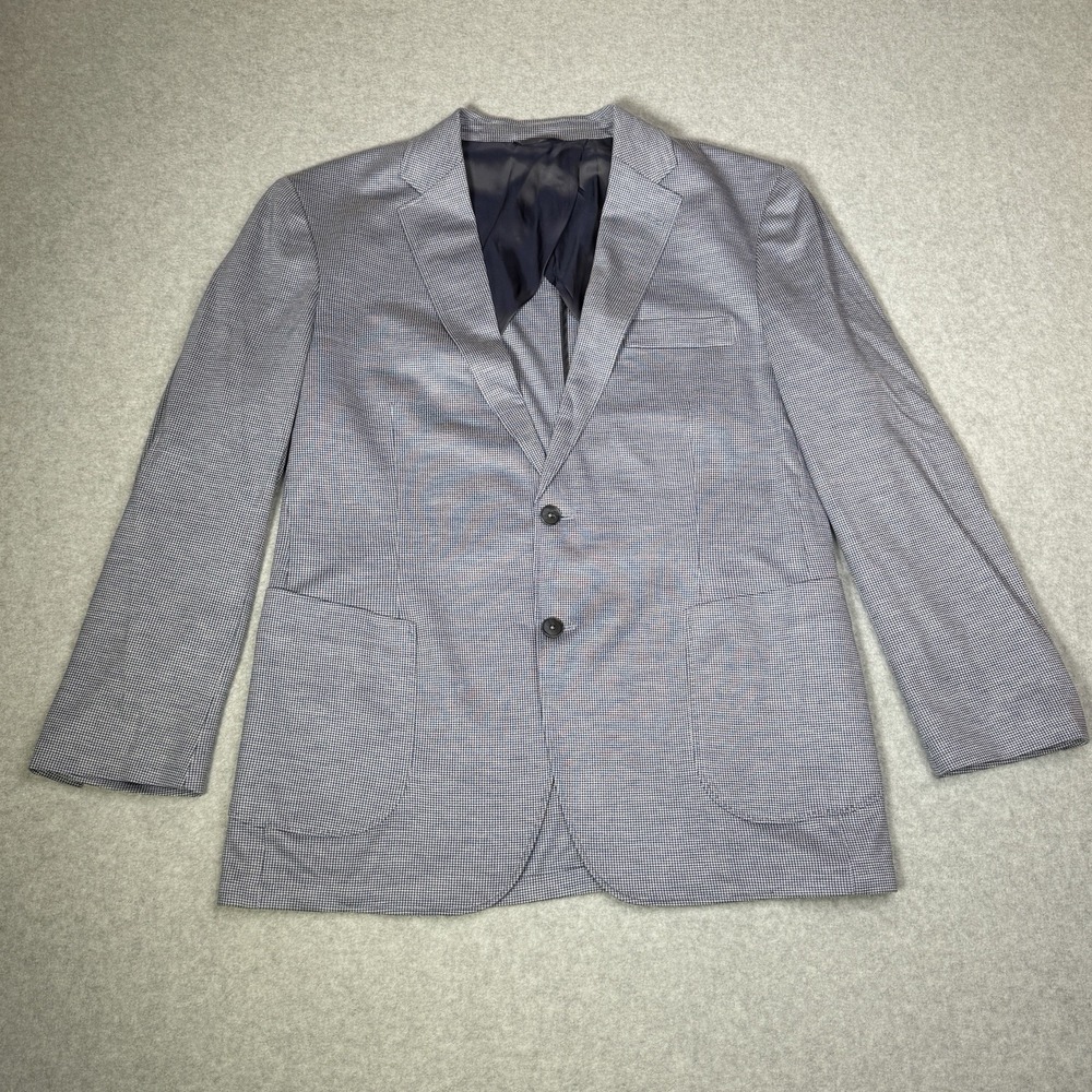 Rodd & Gunn Anchorage Unstructured Sport Coat Men XL Sports Fit Blue Houndstooth